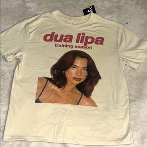 Dua Lipa trading season Cream Graphic Tee Girls size S